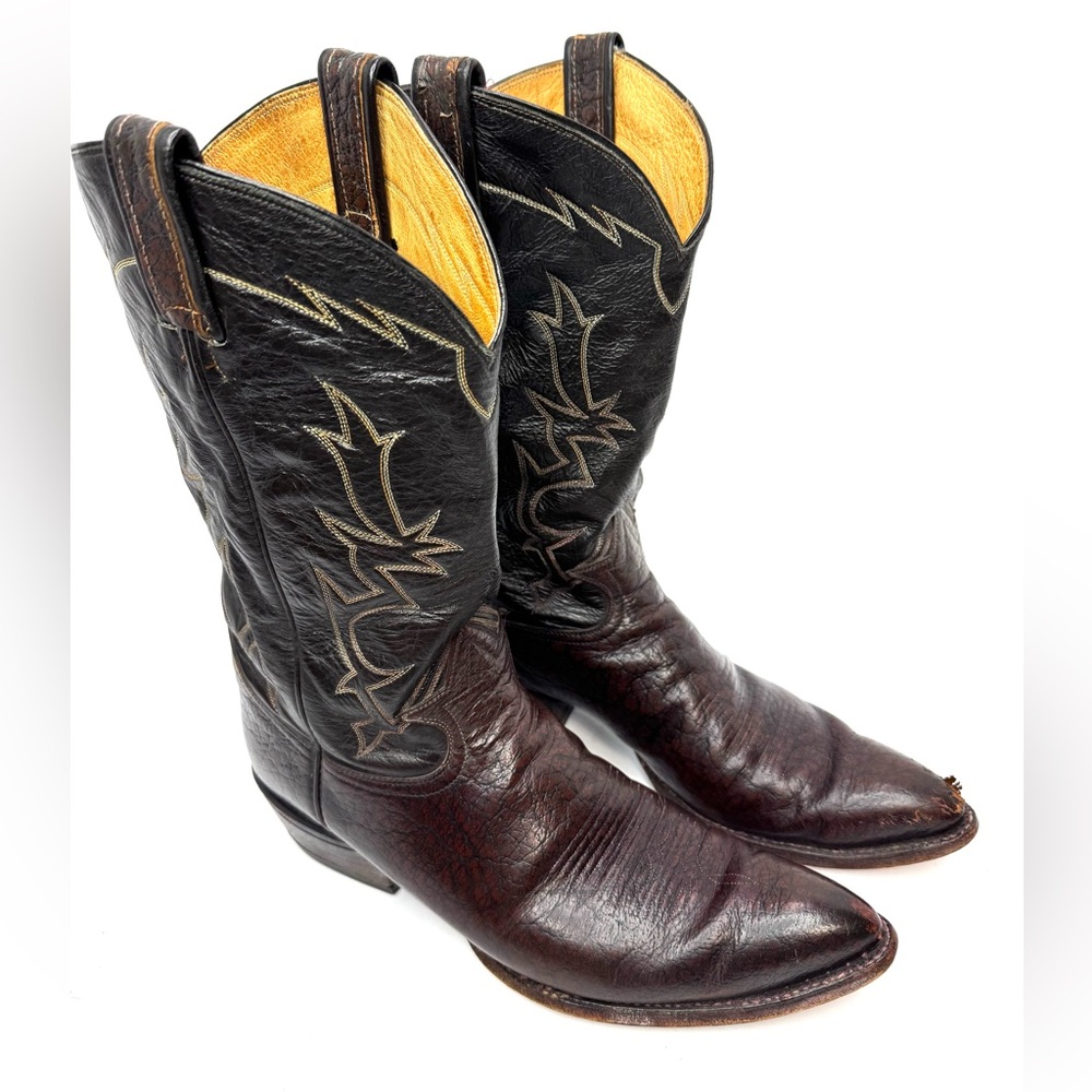 Tony Lama Men’s Vintage Exotic Cowboy Boots Size 12 EE Caribou 6283 Made In USA